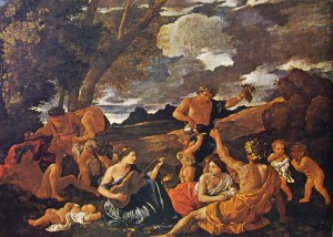 Baccanale con suonatrice di liuto, cm. 121 x 175, Museo del Louvre, Parigi.